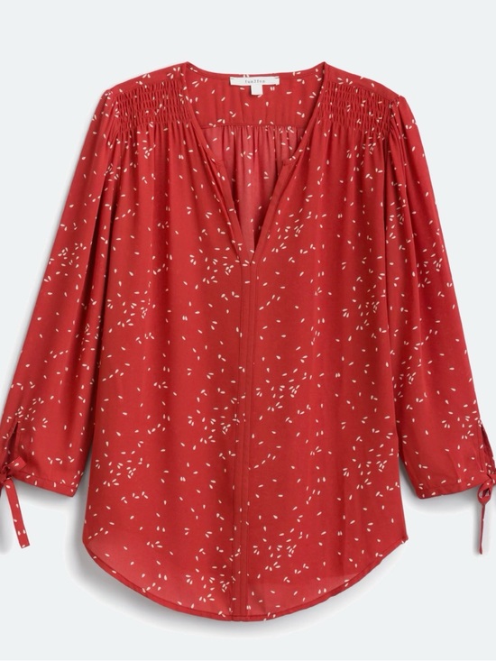 Monday Fun Tops - Monday Fun Women’s Tie-Sleeve Blouse, Burnt Orange, XL